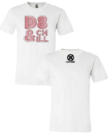 Cannaaid D8 and Chill White T-Shirt Front and Back View