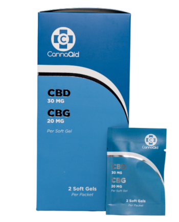 Front View Of CannaAid CBD + CBG Soft Gels 100 MG