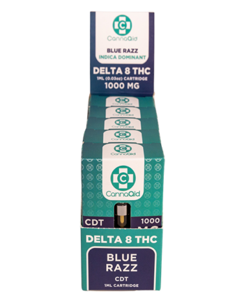 CannaAid Delta 8 Blue RAZZ Vape Cartridge 1000MG (1ml)