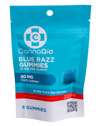 CannaAid Blue Razz Gummies THCV Edibles 80MG