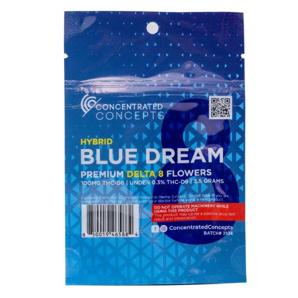 Concentrated Concepts Premium Delta 8 infused Flowers Blue Dream 100MG