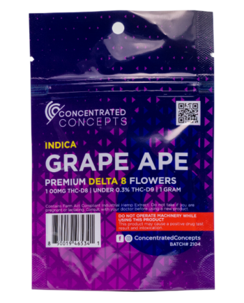 Concentrated Concepts Grape Ape Premium Delta 8 Flowers Indica 1G