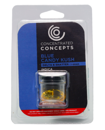Concentrated Concepts Delta 8 THC shatter Blue Candy kush 1gram (INDICA) View 1
