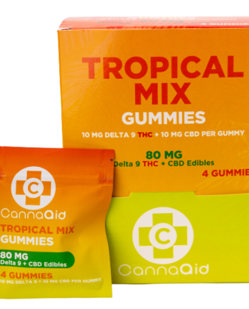 CannaAid Delta 9 THC + CBD Tropical Mix Gummies 80 mg View 1
