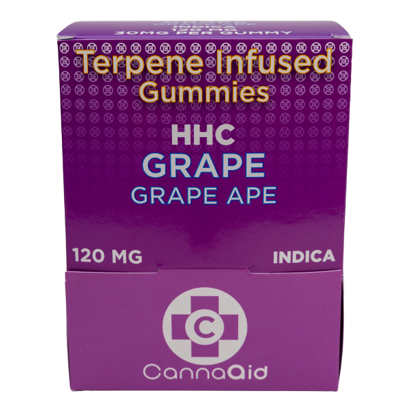 Cannaaid HHC Terpene Infused GRAPE Ape Gummies INDICA 120MG