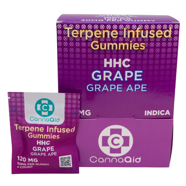 Cannaaid HHC Terpene Infused Gummies Grape Ape INDICA 120 MG