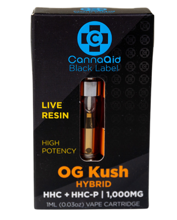 CannaAid Black Label OG Kush HHC+HHCP Live Resin Vape Carts Hybrid 1ML