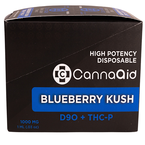 CannaAid Black Label Blackberry Kush D90+THCP Disposable Vape Pen Indica 1000MG Side View
