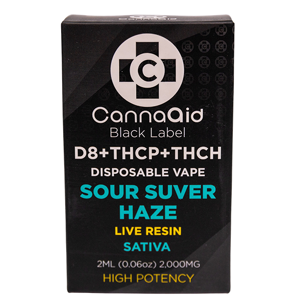 CannaAid D8 + THCP + THCH Disposable Vape Sour Suver Haze 2 ml